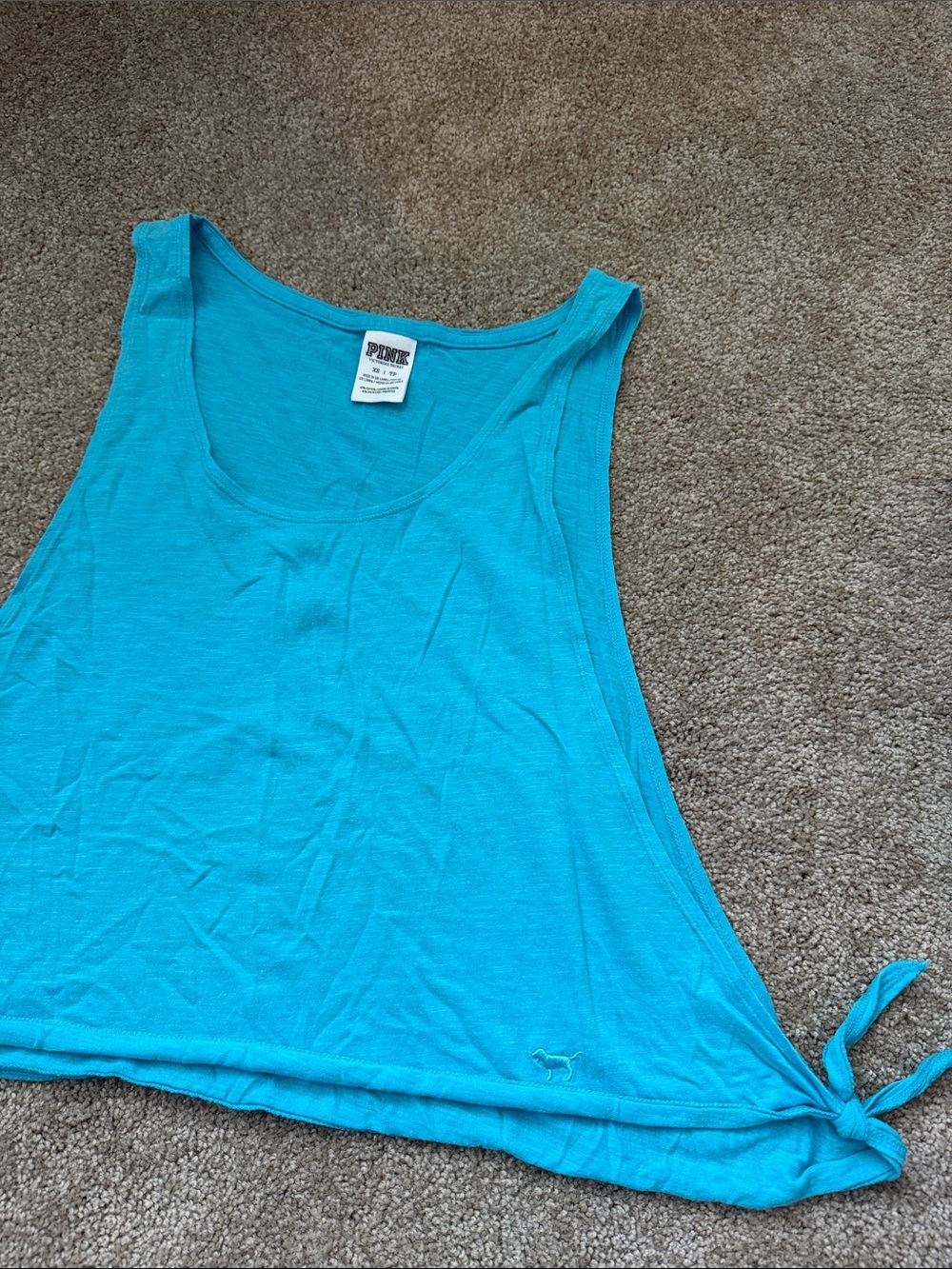 PINK Victoria's Secret Turquoise Side-Tie Tank Top